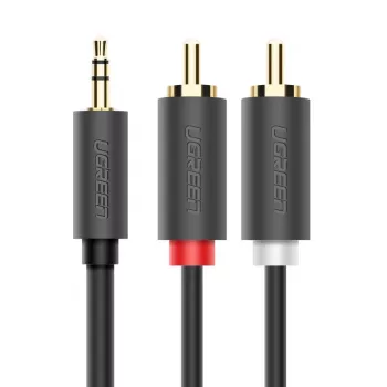 Ugreen 2x RCA - 3,5 mm audiokábel 1,5 m fekete