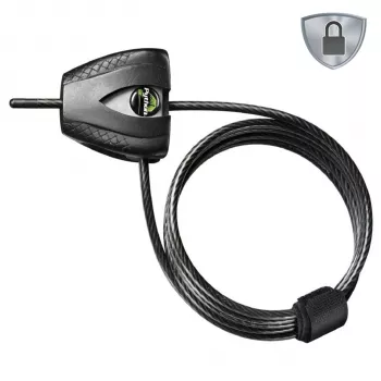 Master Lock Python állítható kábeles zár 8417EURDPRO – 1,8 m fonott acél, fekete, 2 kulcs