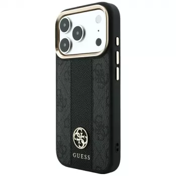 Guess 4G Stripe Round and Classic Logos MagSafe tok Apple iPhone 18 Pro / 17 Pro készülékhez - fekete