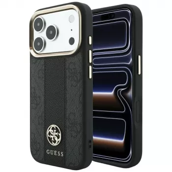 Guess 4G Stripe Round and Classic Logos MagSafe tok iPhone 18 Pro Max / 17 Pro Max készülékhez - fekete