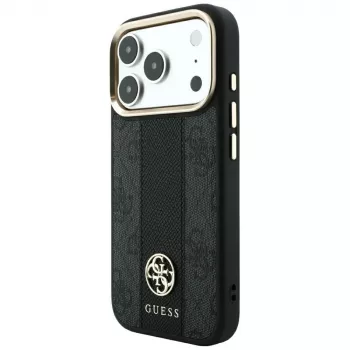 Guess 4G Stripe Round and Classic Logos MagSafe tok iPhone 18 Pro Max / 17 Pro Max készülékhez - fekete