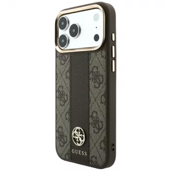 Guess 4G Stripe Round and Classic Logos MagSafe tok iPhone 18 Pro / 17 Pro készülékhez - barna