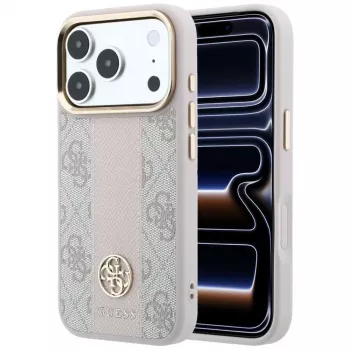 GUESS 4G Stripe Round and Classic Logos MagSafe tok iPhone 18 Pro Max / 17 Pro Max készülékhez - rózsaszín