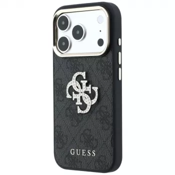 Guess 4G & Big Strass Logo tok iPhone 17 Pro Max / 18 Pro Max-hoz - fekete