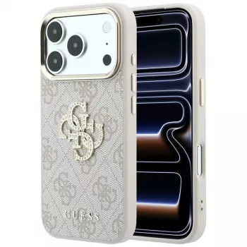 Guess 4G Big Strass Logo tok iPhone 17 Pro / 18 Pro-hoz - rózsaszín