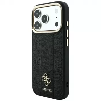 Guess Stripe Peony 4G Logo MagSafe tok iPhone 18 Pro Max / 17 Pro Max-hoz - fekete