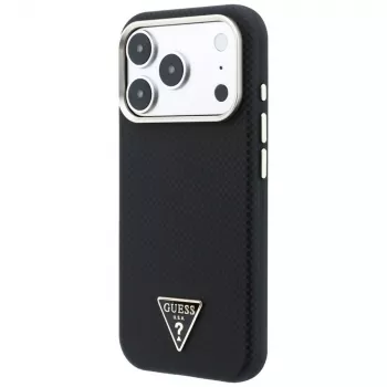 Guess Kevlar Triangle Logo MagSafe tok iPhone 17 Pro / 18 Pro-hoz - fekete