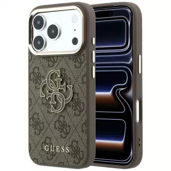 Guess 4G & Big Resin Logo tok iPhone 17 Pro Max / 18 Pro Max-hoz - barna