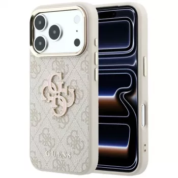 Guess 4G & Big Resin Logo tok iPhone 17 Pro Max / 18 Pro Max-hoz - rózsaszín