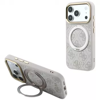 Guess Ring Stand 360 4G Classic Logo MagSafe tok iPhone 18 Pro Max / 17 Pro Max-hoz - rózsaszín