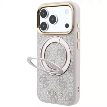 Guess Ring Stand 360 4G Classic Logo MagSafe tok iPhone 18 Pro Max / 17 Pro Max-hoz - rózsaszín