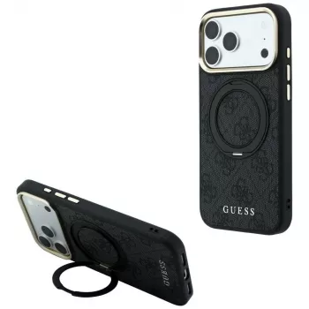 Guess Ring Stand 360 4G Classic Logo MagSafe tok iPhone 18 Pro Max / 17 Pro Max-hoz - fekete