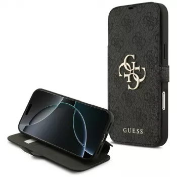 Guess Book 4G Metal Logo tok iPhone 18 Pro Max / 17 Pro Max készülékhez, fekete
