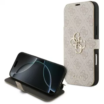 GUESS Book 4G Metal Logo flip tok iPhone 18 Pro Max / 17 Pro Max készülékhez - rózsaszín