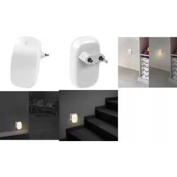 LogiLink LED éjszakai lámpa dugaljjal, szürkületérzékelővel, ovális, meleg fehér, 230V, 16A, fehér