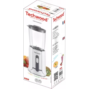Techwood TBL-201 1,5L asztali mixer, 300W, rozsdamentes acél pengék, jégaprítás, fehér
