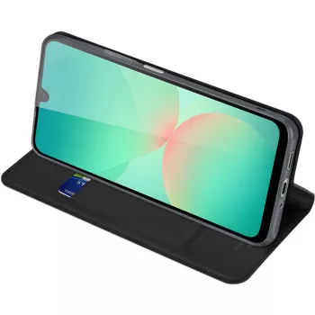 Nevox Vario Series könyvtok Samsung Galaxy A27 5G készülékhez – fekete PU bőr pénztárcatartó tok kártyarekeszekkel, bankjegyzsebbel és kitámasztó funkcióval