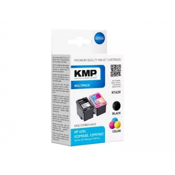 KMP 1741.400500 MultiPack fekete és háromszínű tintapatronok kompatibilis HP 62XL (C2P05AE/C2P07AE) - 2 darabos csomag