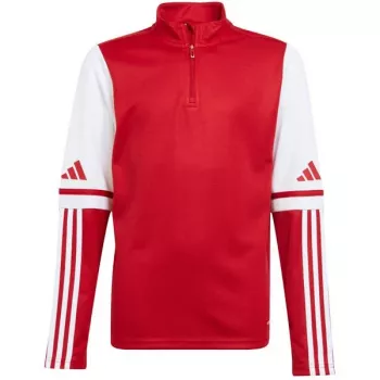 adidas Squadra 25 gyerek edzőpóló hosszú ujjú negyedcípzáras piros JD3026 116cm
