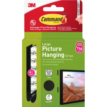 3M Command ragasztócsík nagy, 4 db, fekete (7100337186)