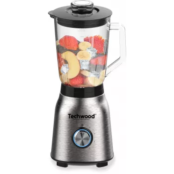 Techwood TBLI-1250 asztali mixer 1200 W 1,5 L üvegedény fekete/ezüst