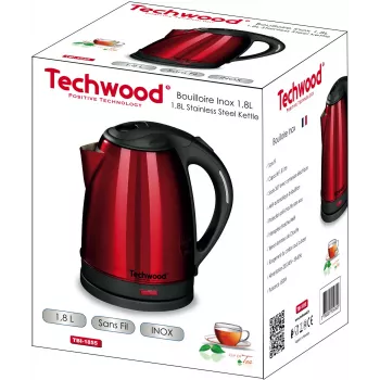 Techwood TBI-1855 vezeték nélküli rozsdamentes acél vízforraló, 1,8 L (TBI-1855)