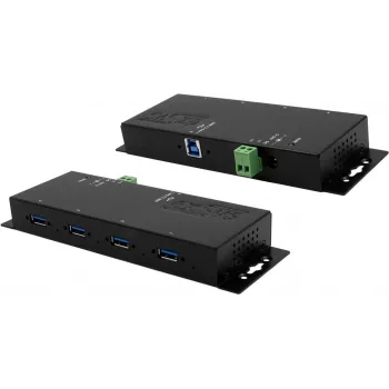 EXSYS EX-1184HMVS-2 4 portos USB 3.2 Gen 1 alumínium hub tápegységgel