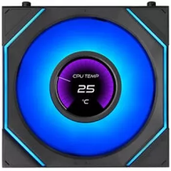 Lian Li UNI FAN SL-INF 120 FLEX LCD vezeték nélküli ARGB 3 darabos csomag fekete vezérlővel