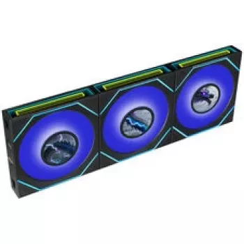 Lian Li UNI FAN SL-INF 120 FLEX LCD vezeték nélküli ARGB 3 darabos csomag fekete vezérlővel
