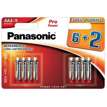 Panasonic Pro Power AAA alkáli elemek LR03 8 darabos csomag (6+2 bónusz)