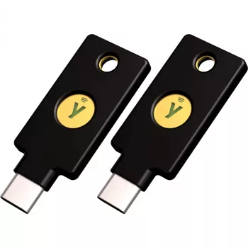 YubiKey 5C NFC biztonsági kulcs (fekete/arany, 2 darabos csomag)