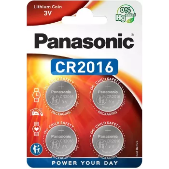 Panasonic CR2016 3V lítium gombelem – 4-es csomag (CR-2016EL/4B)