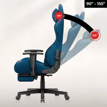 Huzaro Force 5.7 kék ergonomikus gamer szék - PU bőr, állítható kartámaszok, állítható háttámla, ágyék- és nyaktámasz párnák