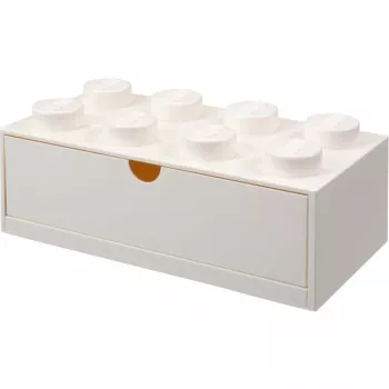 LEGO Brick 8 íróasztalfiók fehér tárolódoboz 8 bütyökkel