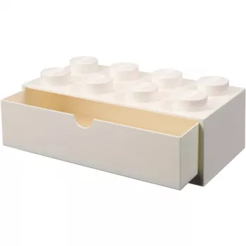 LEGO Brick 8 íróasztalfiók fehér tárolódoboz 8 bütyökkel