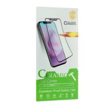 iLike kerámia edzett üveg kijelzővédő Apple iPhone 14, 13, 13 Pro-hoz - 9H keménység, 2.5D lekerekített élek, fekete szegély