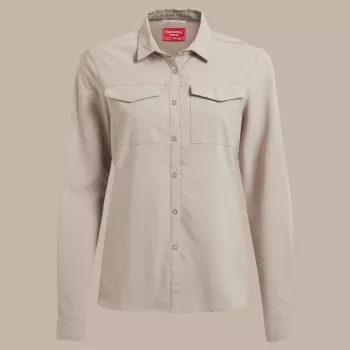 Craghoppers NosiLife Pro LS Shirt III női utazóing - Soft Mushroom, XS