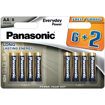 Panasonic Everyday Power alkáli AA elem LR6 8 darabos bliszter (6+2 bónusz)
