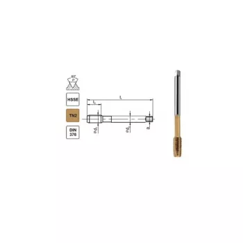 Menetfúró M10 DIN-376B (6H) HSSE TN 800X - spirálfúró gépmenetfúró átmenő furatokhoz