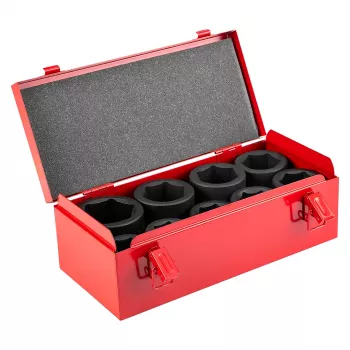 NEO TOOLS 1 inch ütvecsavarozó dugókulcs készlet, 9 darabos, 27-50 mm, Cr-Mo, DIN 3121