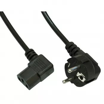 Akyga AK-PC-02A szögletes tápkábel, CEE 7/7 - IEC C13 90°, 1,5 m, fekete