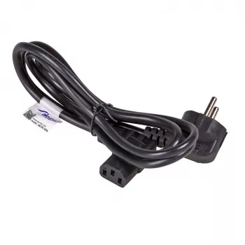 Akyga AK-PC-02A szögletes tápkábel, CEE 7/7 - IEC C13 90°, 1,5 m, fekete