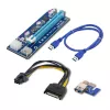 Qoltec Riser PCI-E ver. 007C USB 3.0 PCIe x1 - x16 hosszabbító 60cm kábellel, 4 szilárdkondenzátor, 6-pin/SATA/Molex tápellátás, LED-kijelző
