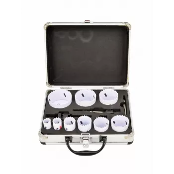 AWTOOLS bimetal lyukfűrész-készlet 19-64 mm, 13 részes, Black Line, fémtáska
