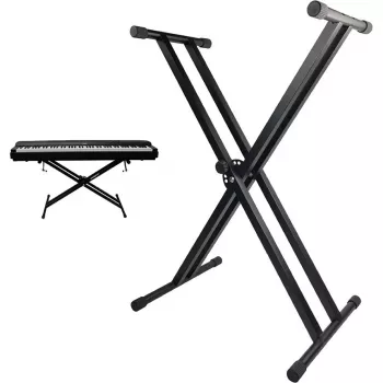 MOZOS KSX1 X-Type keyboard-állvány keyboardokhoz és digitális zongorákhoz, egylábú acél, 25 kg terhelés, 650-980 mm magasság, összecsukható