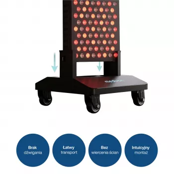 MEDIVON Lumera Stand mobil állvány Lumera Plus és Lumera Max LED panelekhez, 4 görgő, fekete