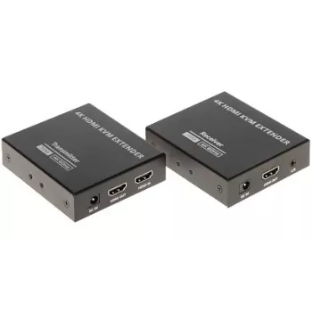 HDMI + USB KVM extender IP-n keresztül, 4K@30Hz, 120m, PoE, IR, fém