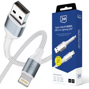3mk Hyper Cable N-SERIES USB-A to Lightning 2m 5V/2.4A 12W White