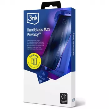 3MK HardGlass MaxPrivacy Screen Protector with Applicator for Apple iPhone 15 Pro Max, Black