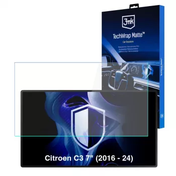 3MK PROTECTION Citroen C3 (2016-2024) TechWrap matt kijelzővédő fólia a középső kijelzőhöz